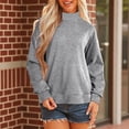 thumbnail image 6 of GUACER Mock Neck Sweatshirts for Women Oversized Soft Long Sleeve Casual Pullover Tops, 6 of 8