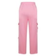 thumbnail image 5 of qolati Womens High Waisted Baggy Sweatpants Fleece Lined Athletic Workout Yoga Open Bottom Sweat Pants Elastic High Waist Cargo Joggers with Pockets Pink S 4, 5 of 7