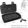 thumbnail image 2 of Travel cigar box - portable cigar box with humidor tray and cigar knife - waterproof - airtight - durable (up to 5 cigars), 2 of 5