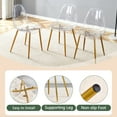 thumbnail image 6 of JUFU Clear Dining Chairs Set of 8, Clear Acrylic Dining Chairs with Gold Metal Legs, Modern Kitchen Seating, 6 of 11