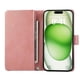 thumbnail image 2 of For iPhone 17 Case Split Leather Magnetic Wallet Phone Protector with Wrist Strap - Coffee, 2 of 5
