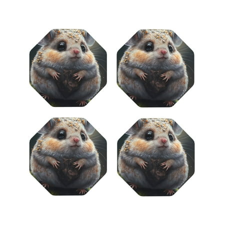 

Tideii Cute Fat Ball Branch for Leather Coasters 4 Pieces Anti-fouling and Anti-scalding Decorative Coasters Suitable for Restaurants Kitchens Coffee Shops-Octagon