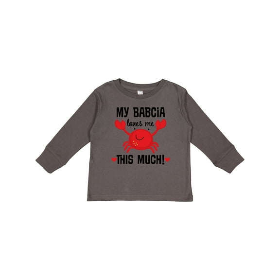 Inktastic My Babcia Loves Me Grandson Boys or Girls Long Sleeve Toddler T-Shirt