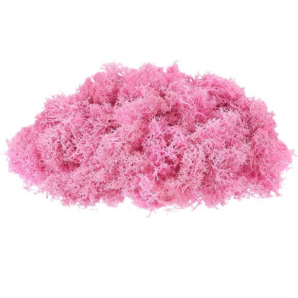 Uxcell 1 Pcs Preserved Reindeer Moss 17.6oz Fake Moss for Crafts Artificial Dried Moss for Decoration Rose Pink