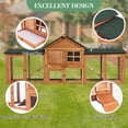 thumbnail image 6 of M optimized 82in Wooden Rabbit Hutch, Outdoor Chicken Coop, Bunny Hutch Guinea Pig Pet House Bunny Cage with Double Side Runs, Removable Tray, Ramps for Small Animals, 6 of 7