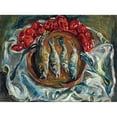 thumbnail image 2 of Chaïm Soutine 14x11 Black Ornate Wood Framed Double Matted Museum Art Print Titled: Fish and Tomatoes, 2 of 5