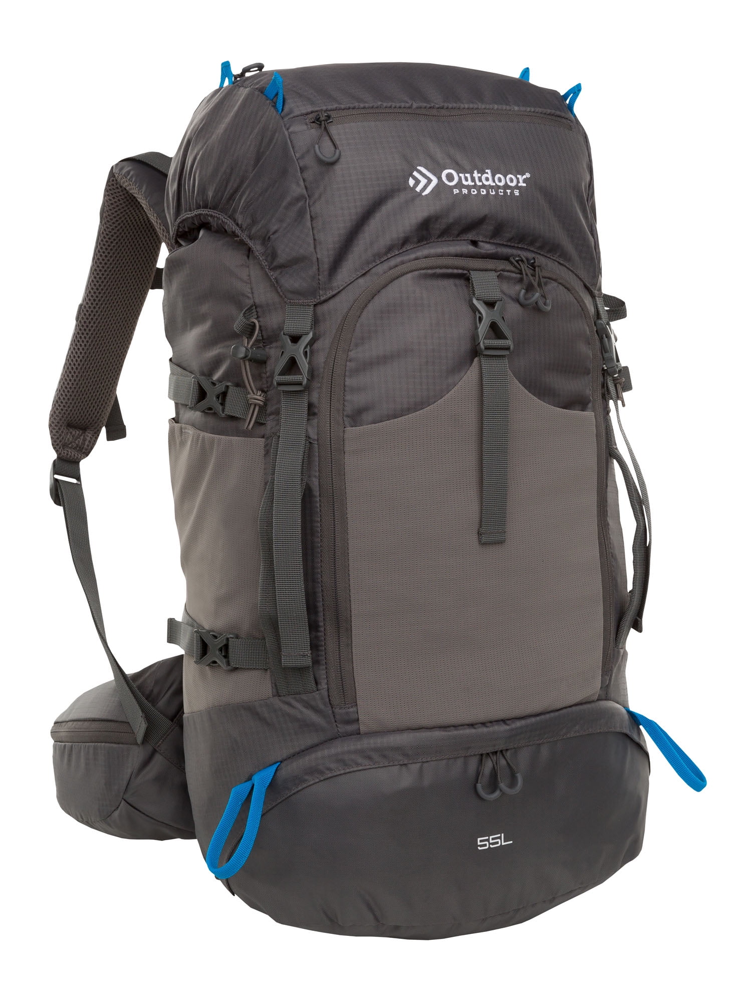 Outdoor Products Whitney 55 Liter Technical Frame Pack Backpack, Hydration Compatible, Rucksack, Gray, Unisex