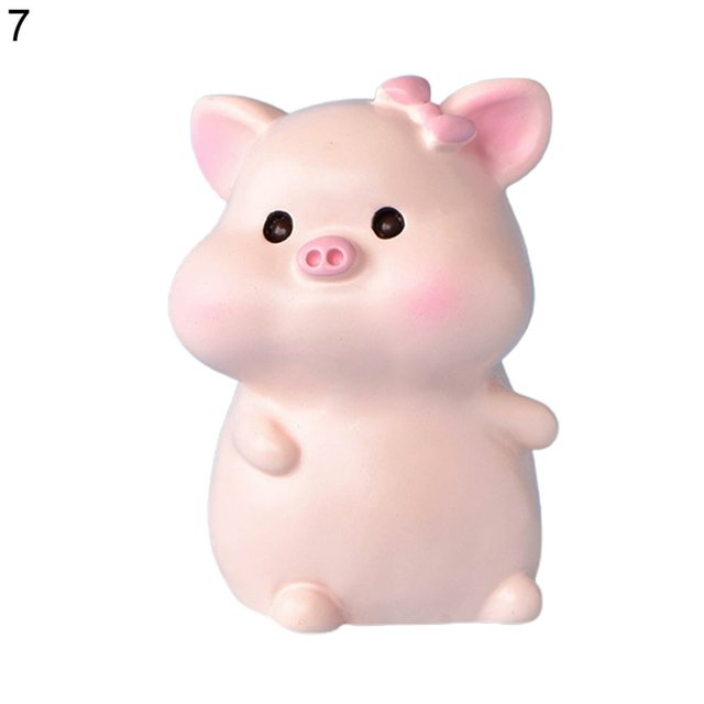 Figurine de Cochon Posture Unique Expression Drôle Poupée de Jardin de Fée Résistant à l'Usure Maison Statue de Porc pour la Maison