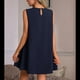 thumbnail image 5 of Vestido Tipo Chaleco Sin Mangas con Cuello Redondo en Color Liso, Azul Marino, Talla S, 5 of 6