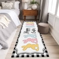 thumbnail image 4 of Runner Rug 2'x6', Happy Easter Washable Non-Slip Hallway Runner Rugs, Cute Lovely Colorful Rabbits Black White Plaid Bedside Rugs Floor Mats Carpet Runners for Kitchen Bathroom Laundry Room, 4 of 8