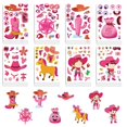 thumbnail image 2 of Stickers GUBPHK 24 hojas vaqueros rosas para manualidades DIY, 2 of 7