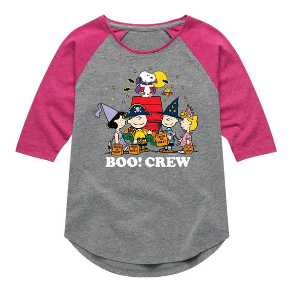 Peanuts - Boo Crew - Toddler And Youth Girls Raglan Graphic T-Shirt