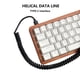 thumbnail image 2 of Cable USB-C tipo C en espiral de alta calidad para teclado mecánico, 6,6 pies, diámetro de cable de aproximadamente 4,5 mm. blanco, 2 of 7
