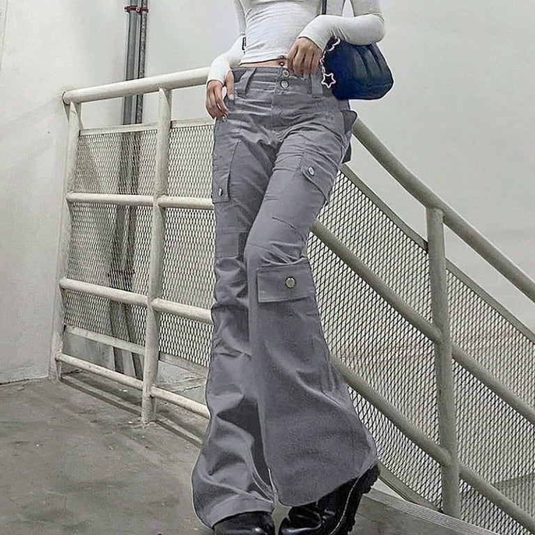 Vintage Cargo Pants Baggy Jeans Women Fashion 90s Streetwear