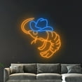 thumbnail image 4 of Handmadetneonsign Cowboy Shrimp Neon Sign, Sea Animal Cowboy Wall Art Decor, Shrimp Seafood Wall Decor, 4 of 5