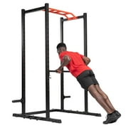 Sunny Health & Fitness Essential 800-lb High Capacity Power Rack Cage with Weight Plate Storage & Adjustable J-Hooks - SF-XF920063