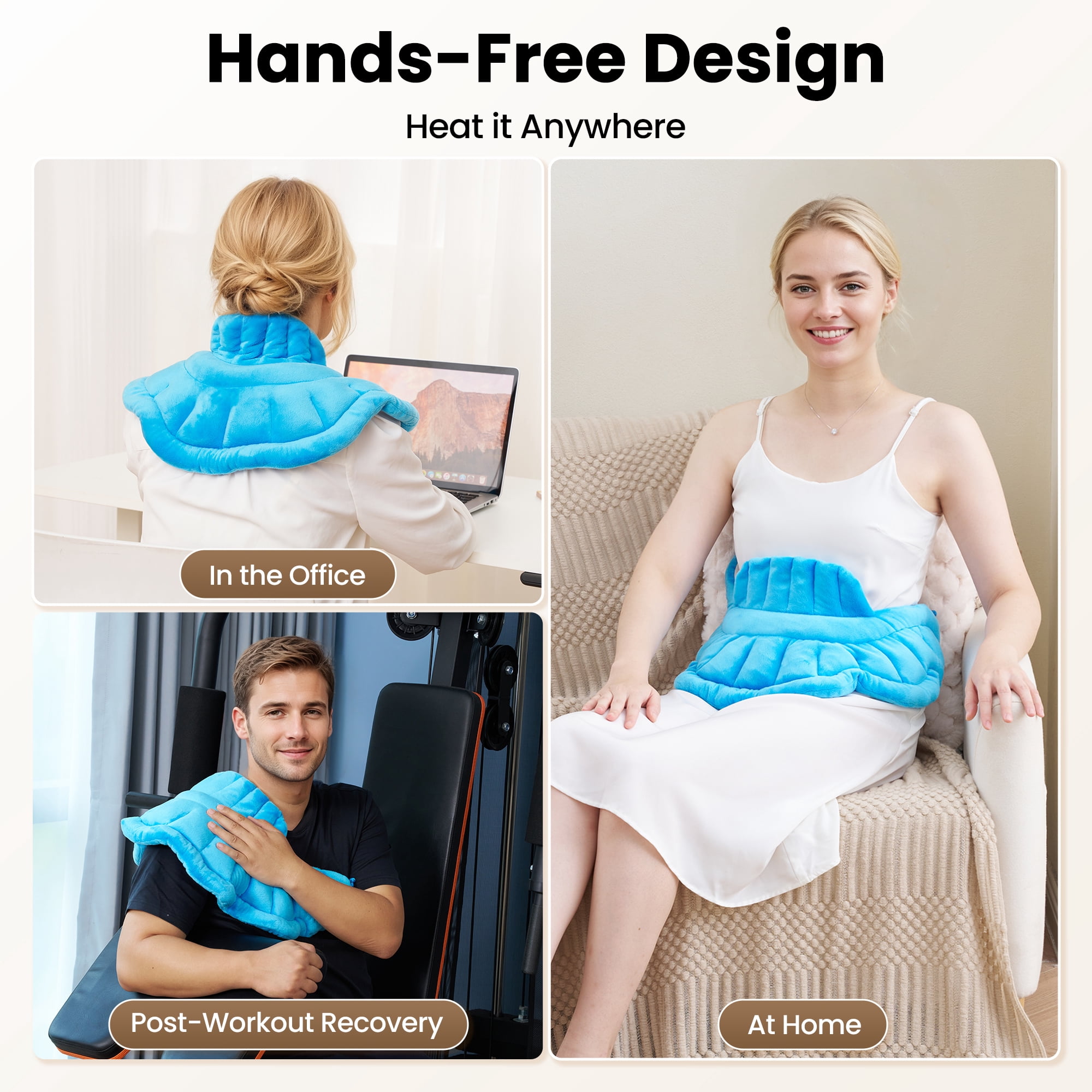MaxKare Microwavable Heating Pad for Neck and Shoulder,Weighted Heating Pad,Neck and Hot Neck Wrap,Blue