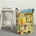 thumbnail image 5 of Goofa Ethnic African Printed Circular Hamper,Laundry Basket with Handles,Storage Baskets Foldable,Large Capacity Laundry Hamper-Small, 5 of 8