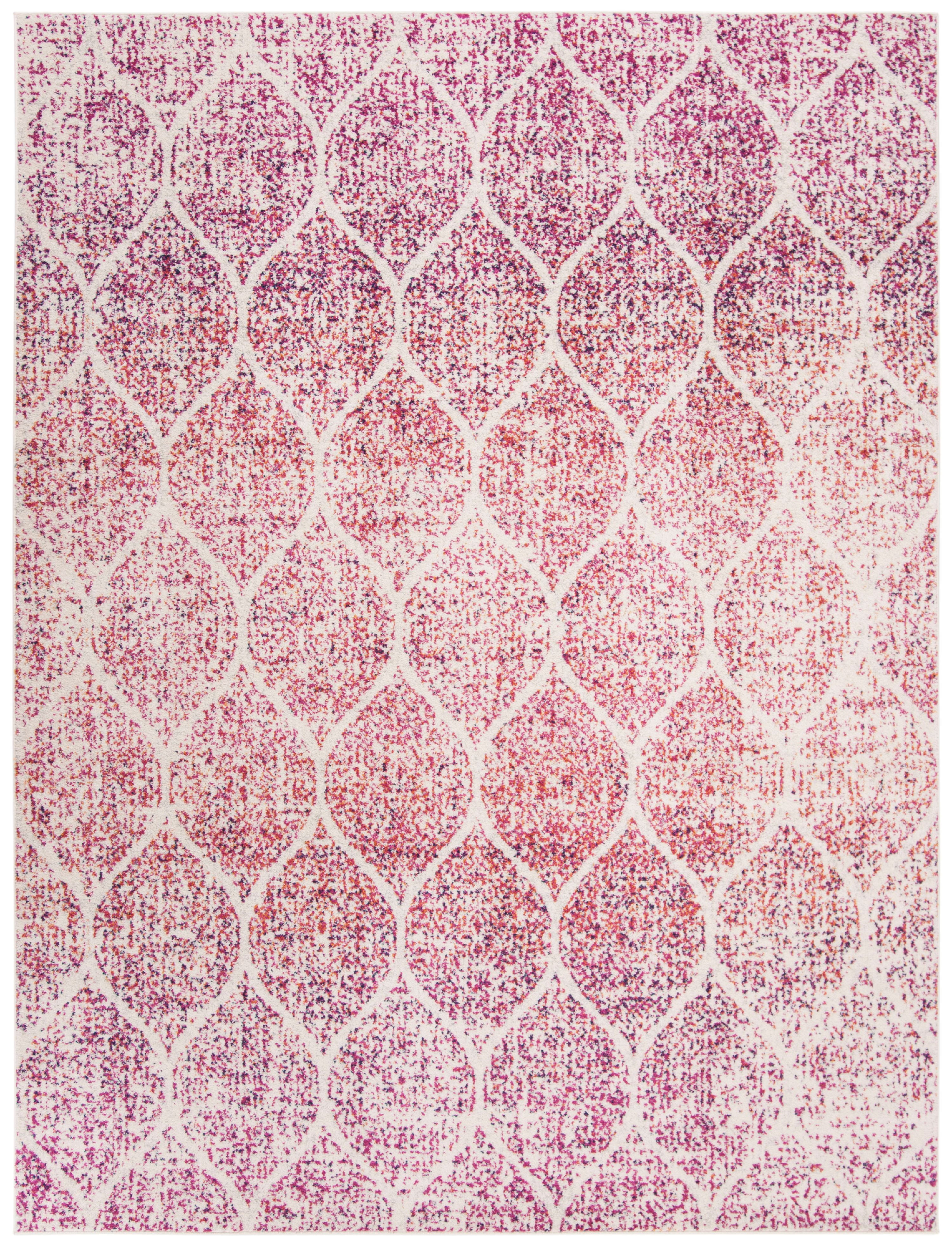 SAFAVIEH Madison Leighton Geometric Area Rug, Cream/Fuchsia, 9' x 12'