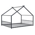 thumbnail image 3 of Cterwk Full Size Metal House Bed, Black, 3 of 9