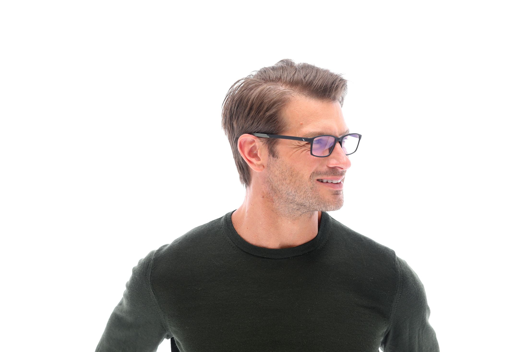 SAV Sportex Blue Light Protection Reading Glasses, Rectangle Full Rim Frame, 4200, +1.25, Gray