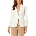 thumbnail image 1 of CHAQUETA BLAZER DE OFICINA PARA MUJERES INSPIRADA EN CHIC, CON SOLAPA, MANGAS LARGAS Y BOLSILLOS, COLOR BLANCO, 1 of 6
