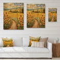 thumbnail image 4 of Designart "Cheerful Golden Sunflowers II" Floral Print on Natural Pine Wood, 4 of 5