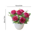 thumbnail image 3 of Rosa Artificial En Maceta: Arreglo Floral Artificial Realista En Maceta Blanca para Centro de Mesa En El Hogar, Oficina, Sala de Estar y Decoración de Bodas., 3 of 6