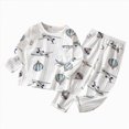 thumbnail image 5 of CAUYDY Kids Boy Sleepers Clothing for Child 5-7T 8-10Y Long Sleeve Shirt Elastic Pants 2 Piece Cute Set Boys Pjs Fall Winter Sizes 5-6 Years,Grey, 5 of 5