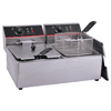 Hakka Brothers Commercial Stainless Steel 8Lx2 Deep Fryers Electric Restaurant Grade Turkey Fryers