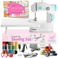 48-Piece CraftBud Dual Speed Portable Sewing Machine Kit for Beginner Kids