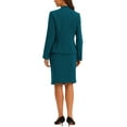 thumbnail image 3 of INSPIRE CHIC Women's Skirt Sets Collarless Suit Blazer and Pencil Skirts 2 Piece Chic Outfits XS Lake Blue, 3 of 6