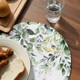 thumbnail image 3 of Eucalyptus Leaves Round 13 Inch Placemats Set of 4, Watercolor Weeping Teal Botanical HeatResistant Non Slip Place Mats for Dining Table, Wipeable Braided Kitchen Table Mats for Housewarming, 3 of 9