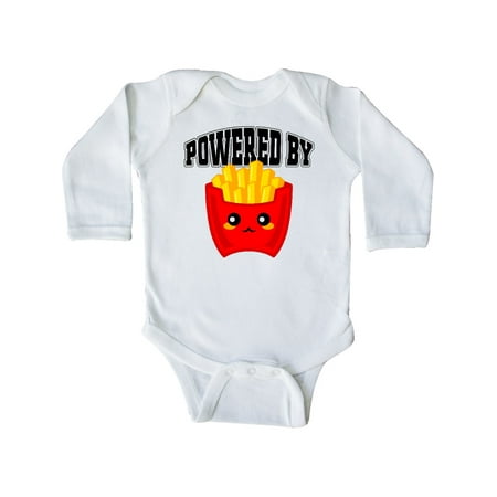 

Inktastic French Fries Powered By Fries Gift Baby Boy or Baby Girl Long Sleeve Bodysuit