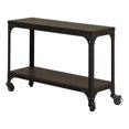 thumbnail image 1 of Console en Bois Espresso Rustique avec Cadre et Roulettes en Métal, 1 of 2