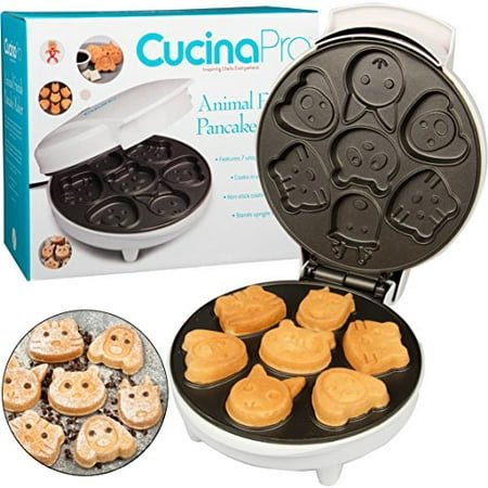 Animal Mini Waffle Maker- Makes 7 Fun, Different Shaped Pancakes - Electric Non-stick Waffler is a Great Christmas
