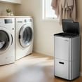 thumbnail image 5 of mVm 16 Gal Stainless Steel Trash Can , Dual Compartment (32L+28L) Brushed Steel Garbage Bin with Lid and Odor Filter, 5 of 6