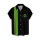 thumbnail image 1 of Mens Casual Manga Corta Botón Abajo Camisas Saint Pat Impresión Turndown Cuello Camisa, Poliéster, 1 of 1