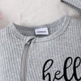 thumbnail image 6 of WIBACKER Newborn Baby Girl Ribbed Romper with Mittens Cuffts Infant Boy Jumpsuit + Hat 2Pcs Coming Home Outfit, 6 of 11