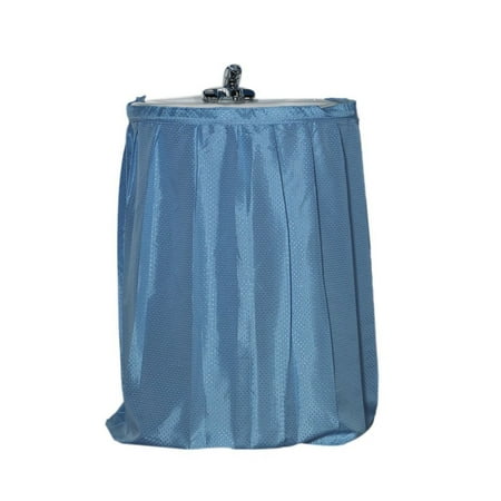 Fabric Bathroom Dobby Sink Skirt Drape Light Blue
