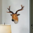 thumbnail image 4 of Wall Mounted Deer Head Resin Sculpture Animal Rustic Statue for Living Room, 4 of 8