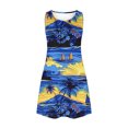 thumbnail image 4 of Vestido de Verano Casual de Mujer Impreso sin Mangas con Cuello en V Conjunto Superior, Imitación de Algodón Tirar Marco Suelto, 4 of 9