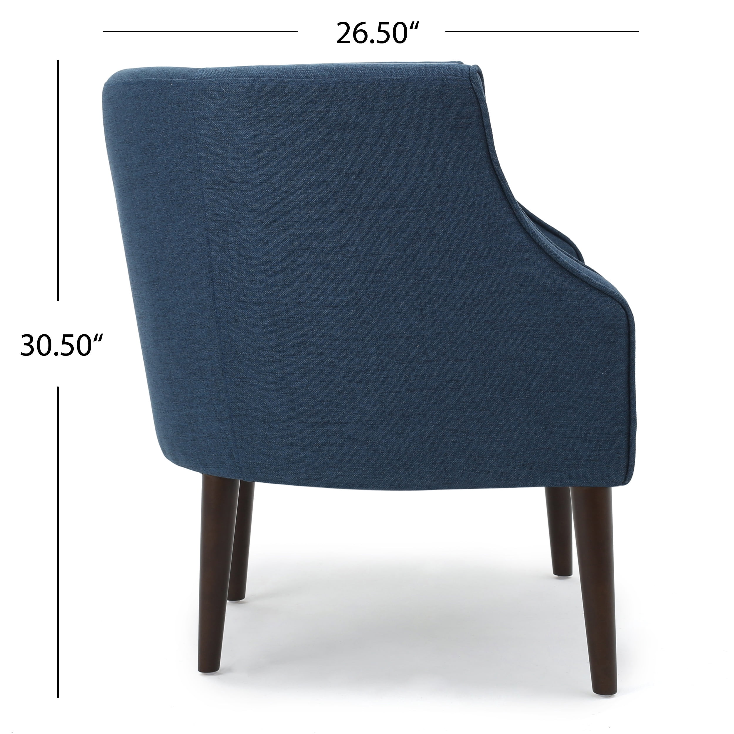 Noble House Queensbury Contemporary Button-Tufted Navy Blue Fabric Club Chair