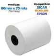 thumbnail image 1 of 10 ROLLOS PAPEL TÉRMICO 80MM X 70 MTROS | SICAR ® SICAR Térmico, 1 of 2