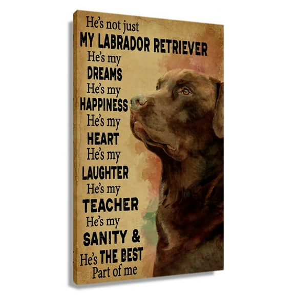 Labrador Retriever Dog Poster Canvas Prints Wall Decor For Living Room Retro Unframed 12x18 in