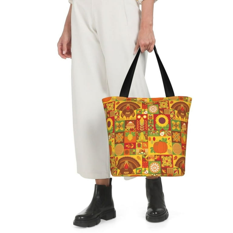 JUNZAN Thanksgiving Day for Shoulder Bag for Women,Tote Bag With