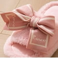 thumbnail image 5 of Fuzzy Slippers For Women Opening Open Toe Foreign Trade Bow Female Home Slippers Warm Cozy Winter House Slippers Bedroom Indoor House Shoes, 5 of 7