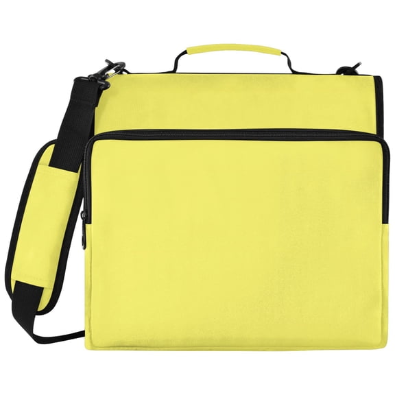 ALAZA Zipper Binder Yellow Pattern 2 inch 3 Ring 500 Sheet Capacity Trapper Keeper File Folder Organizer Bag