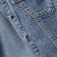 thumbnail image 4 of hotojiny Womens Denim Shirts Plus Size Short Sleeve Crop Top Summer Trendy Button down Jean Shirts Cardigan with Pockets, 4 of 4