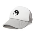 thumbnail image 2 of Dalix Yin and Yang Embroidered Mesh Trucker Hat in Light Gray White, 2 of 3
